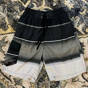 🖤 Men’s NBN Gear Swim Trunks Black/ Stripes Size S